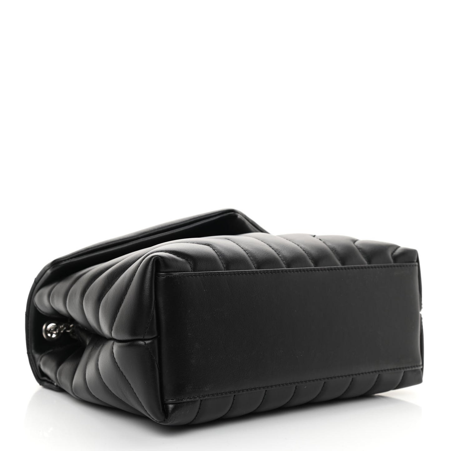 Calfskin Y Quilted Monogram Small Loulou Chain Satchel Black