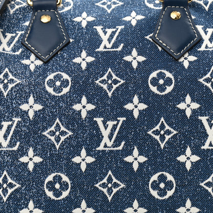 Louis Vuitton Monogram Jacquard Denim Speedy Bandouliere 25 Bleu 8 of 11