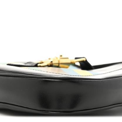 Gucci Boarded Dyana Lux Calfskin Centum Small Jackie 1961 Hobo Black Multicolor 9 of 10