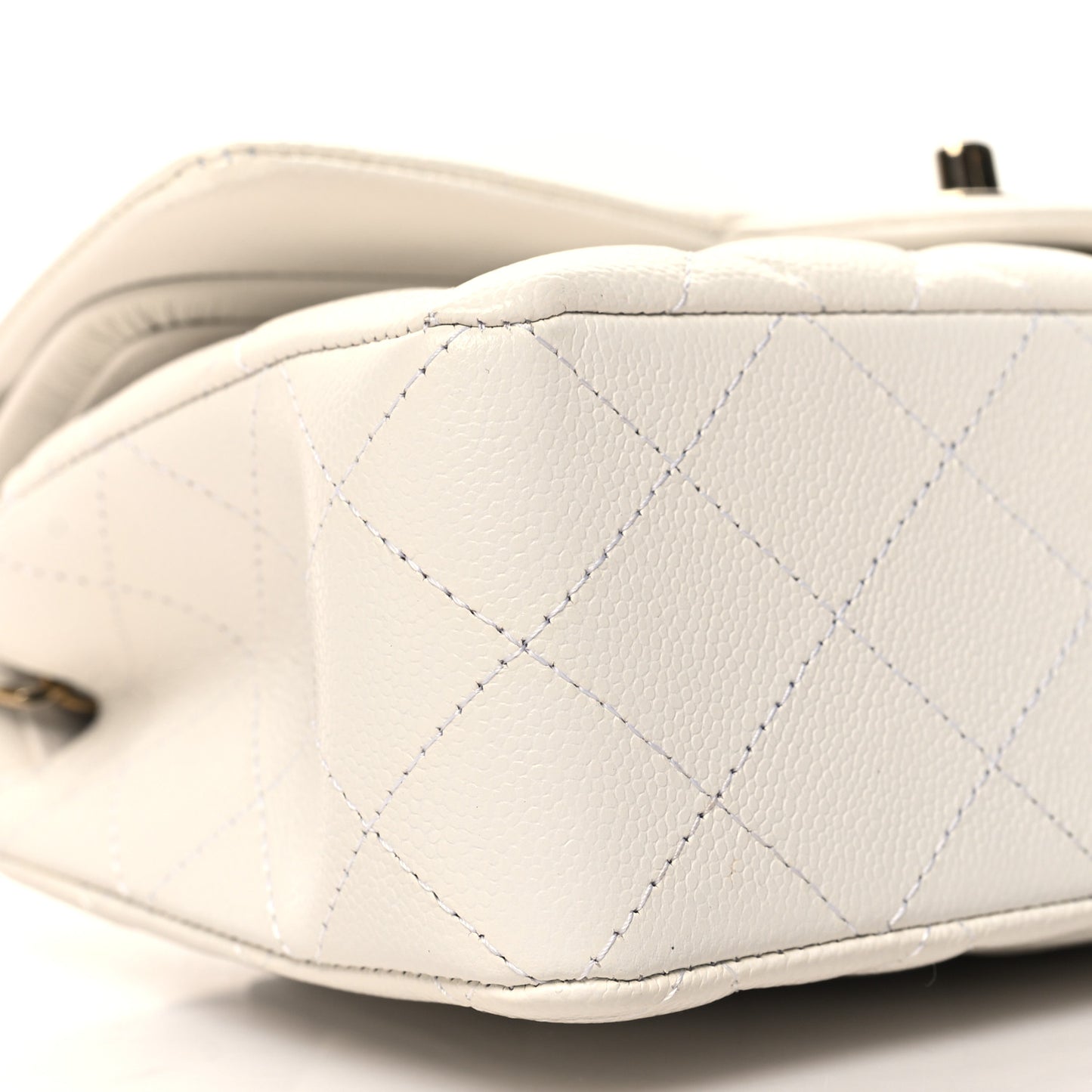 Caviar Quilted Small Double Flap White