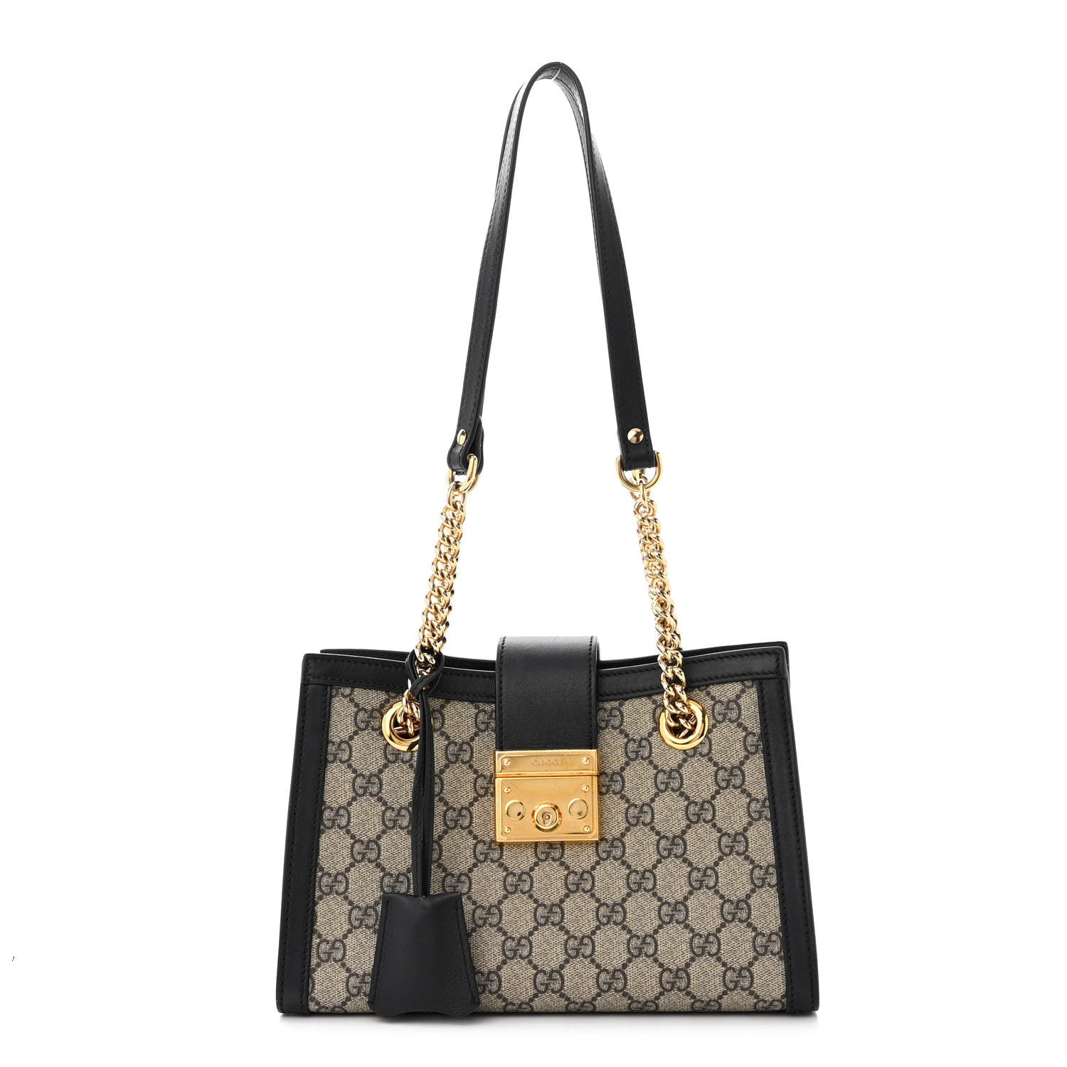 Gucci GG Supreme Monogram Small Padlock Tote Black 1 of 10