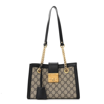 Gucci GG Supreme Monogram Small Padlock Tote Black 1 of 10
