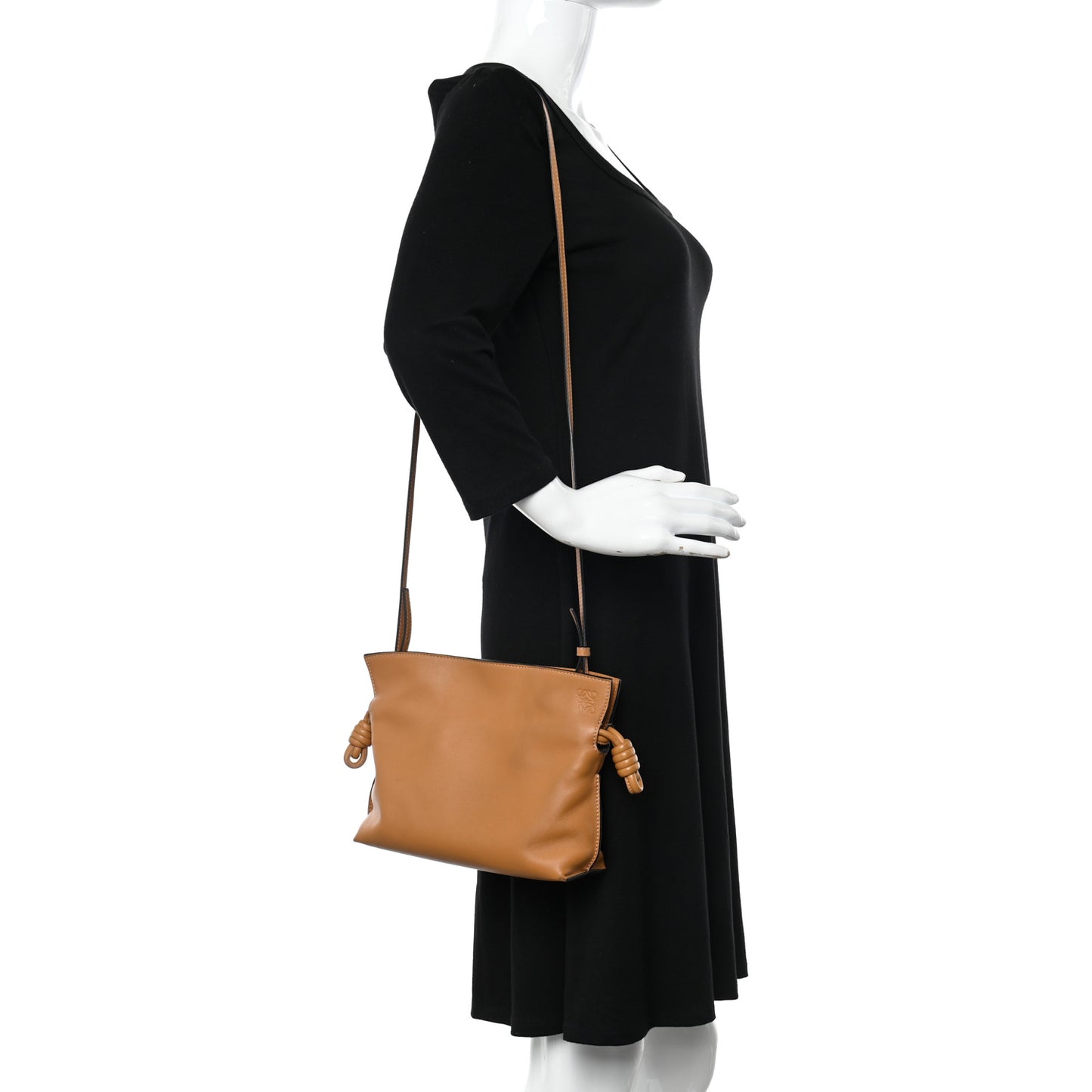 Calfskin Mini Flamenco Knot Clutch Warm Desert