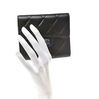 Chanel Lambskin Quilted Compact Flap Wallet Black 2 of 10