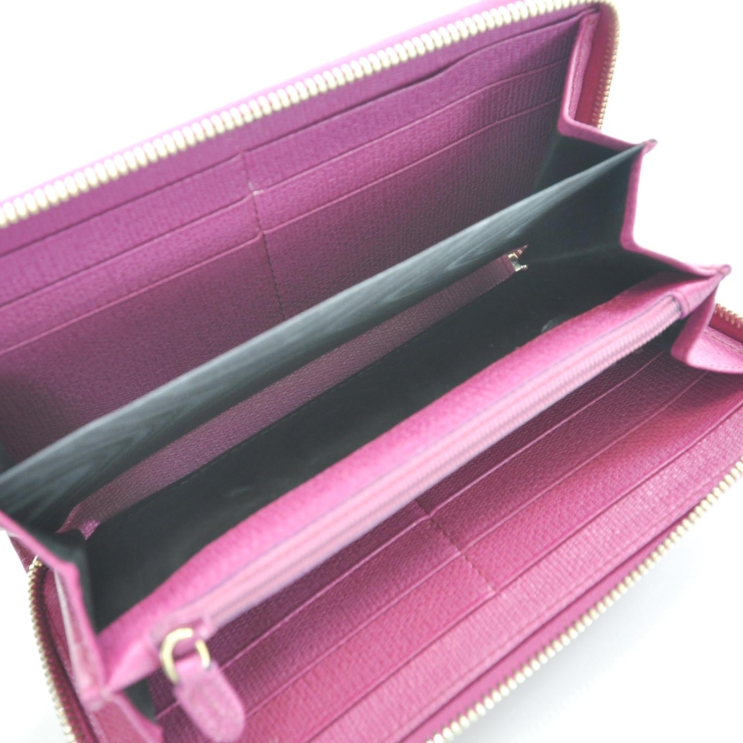 Saint Laurent Textured Leather Chyc Wallet Fuchsia 5 of 5