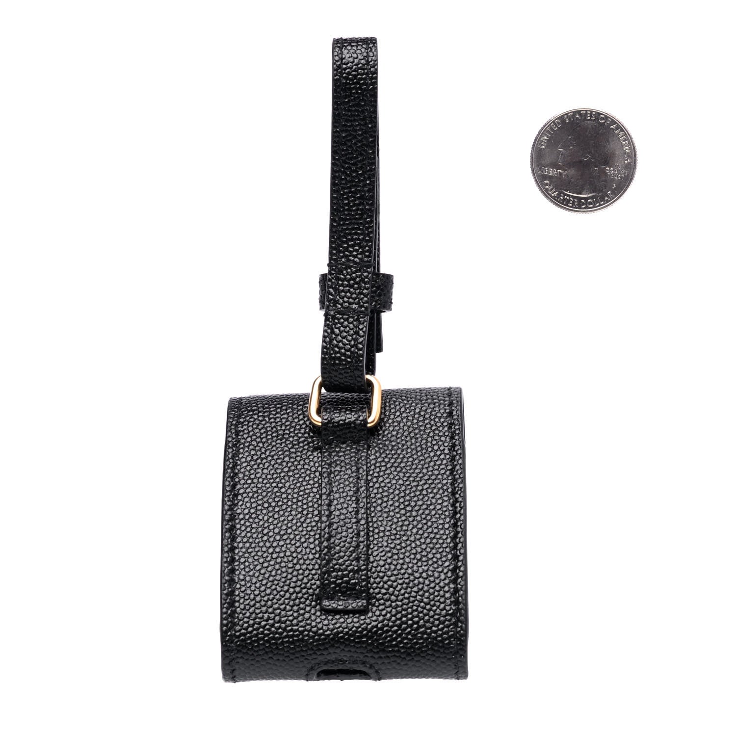Saint Laurent Grain De Poudre Monogram Airpods Case Black 2 of 4