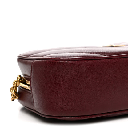 Saint Laurent Lambskin Chevron Quilted Mini Loulou Camera Bag  Rouge Cabernet 8 of 10