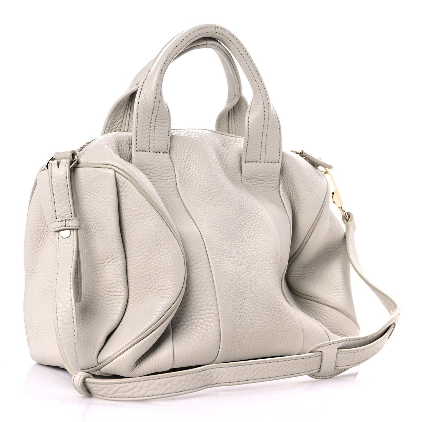 Pebbled Lambskin Rocco Grey Gold Hardware