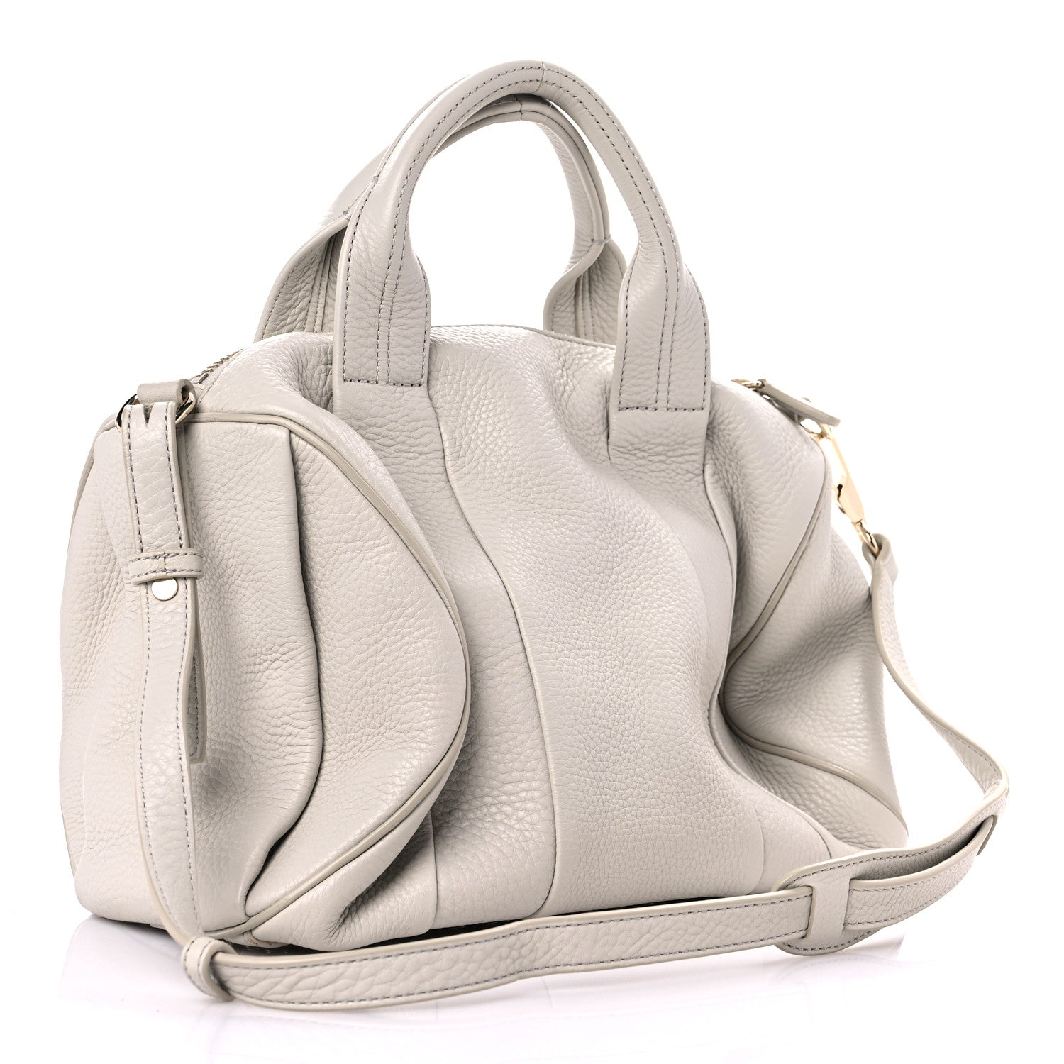 Alexander Wang Pebbled Lambskin Rocco Grey Gold Hardware 2 of 8