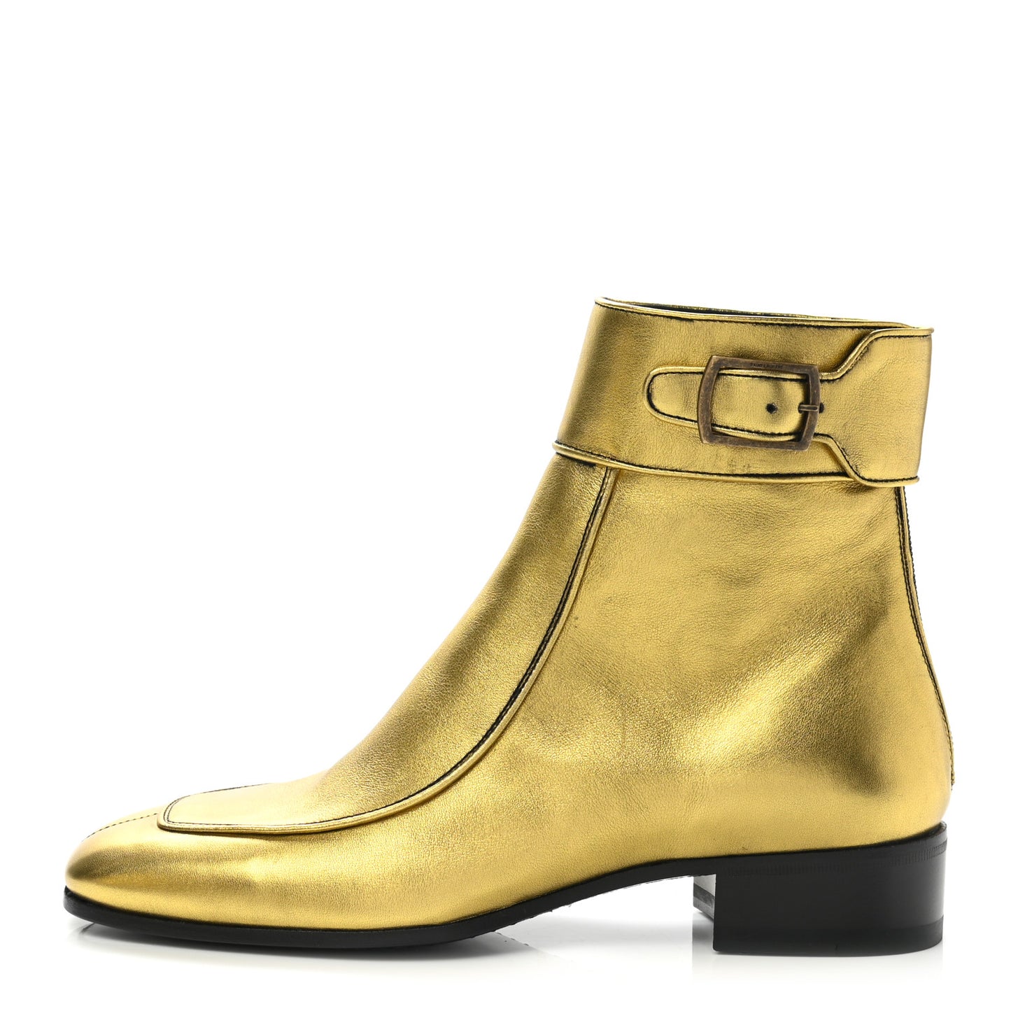 Patent Calfskin Miles 30 Ankle Boots 41 Gold
