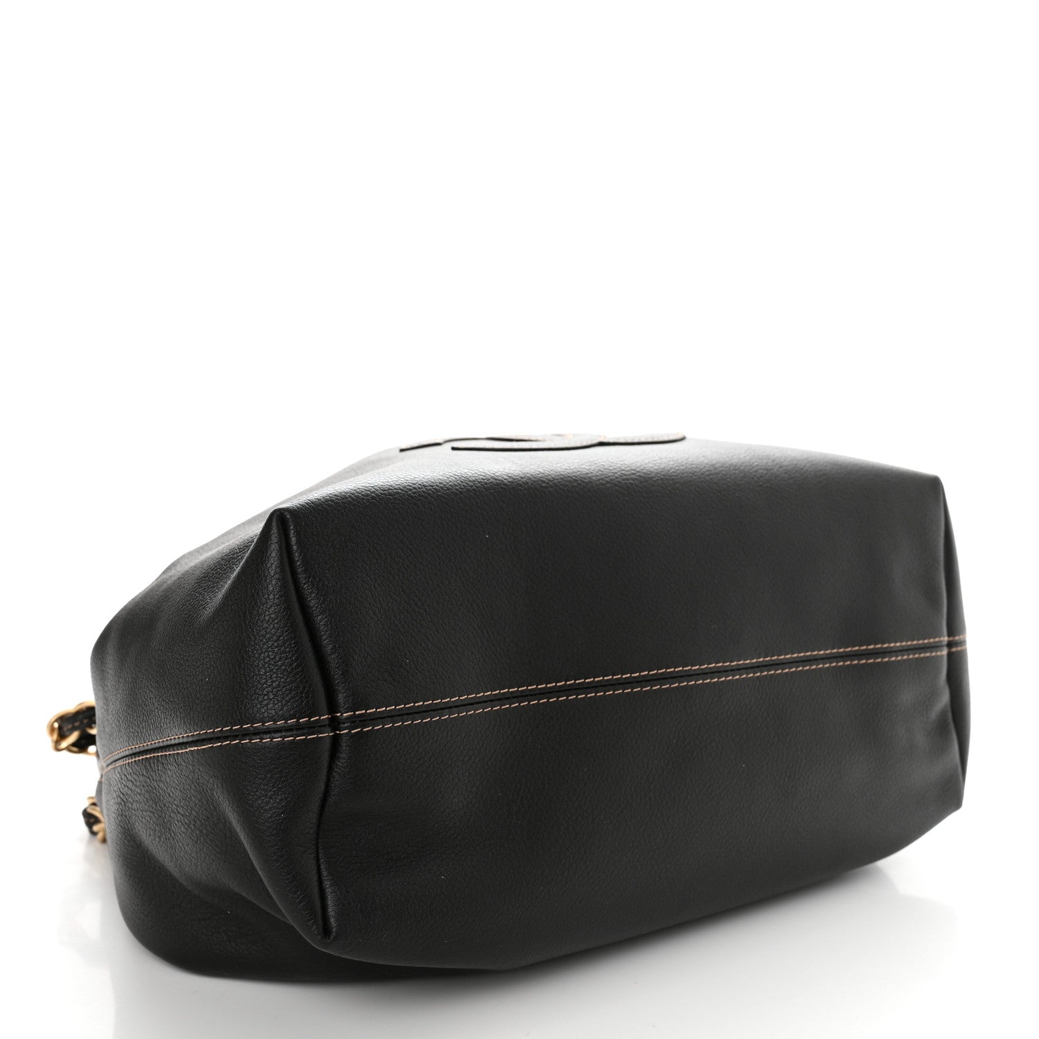 Chanel Grained Calfskin CC Drawstring Bucket Bag Black 5 of 11
