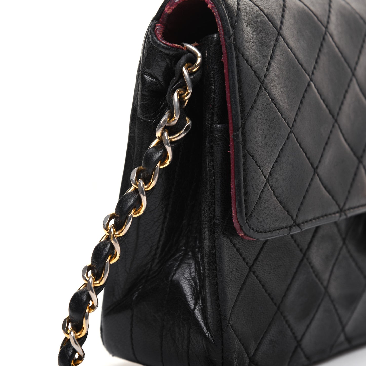 Lambskin Quilted Small Single Flap Black