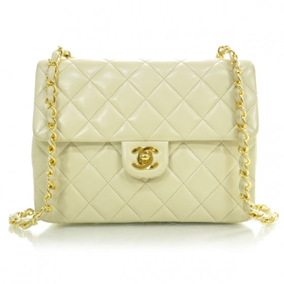 Lambskin Quilted Mini Flap Beige