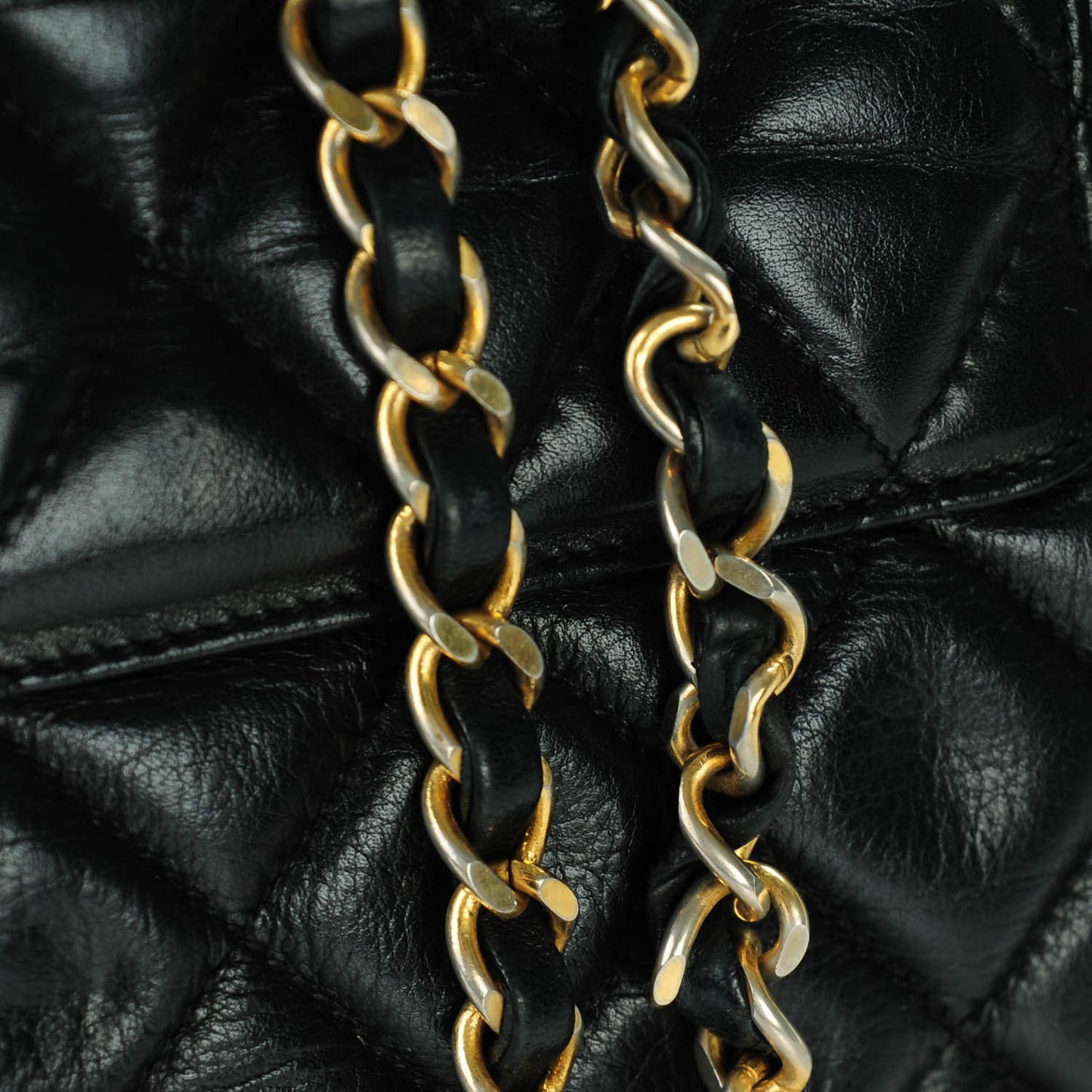 Lambskin Quilted Shoulder Bag Black