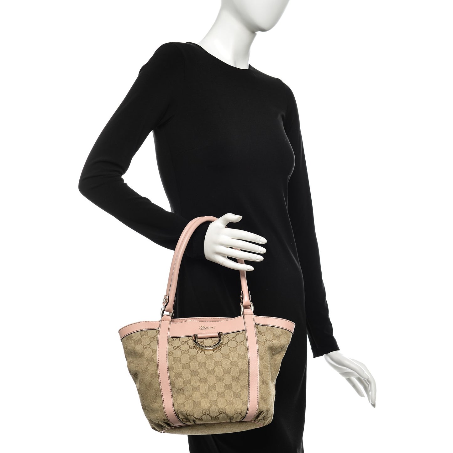 Monogram Small Gold D Ring Tote Pink