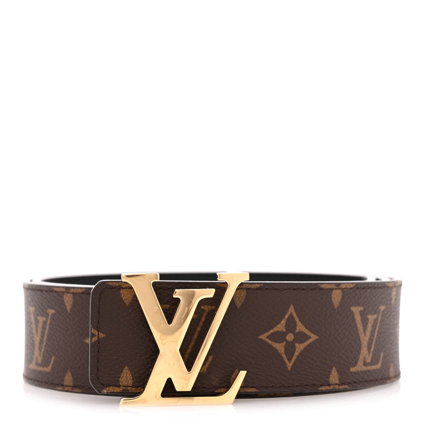 Calfskin Monogram 30mm LV Initiales Reversible Belt 90 36 Black