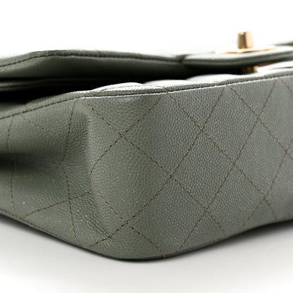 Chanel Iridescent Caviar Quilted Medium Double Flap Light Green 8 of 11