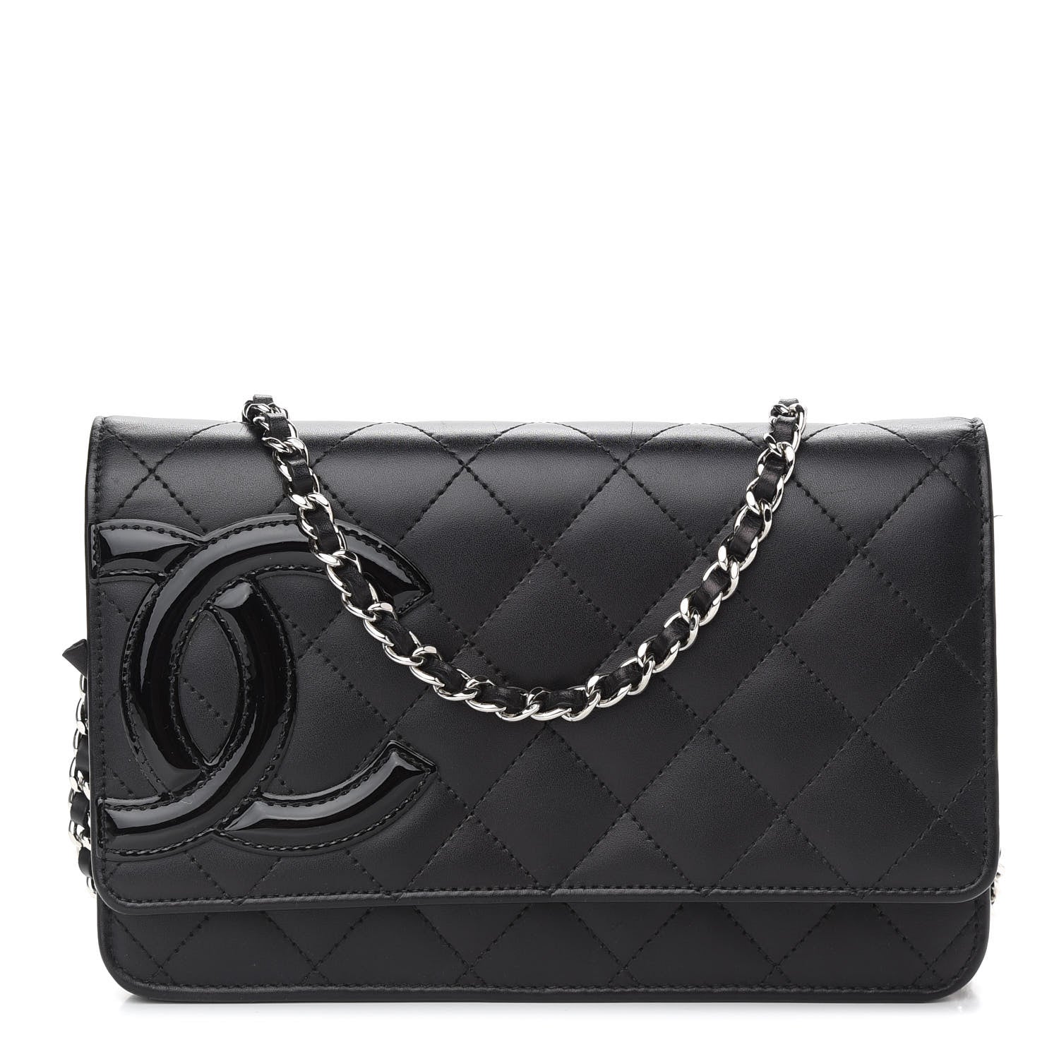 Chanel Calfskin Quilted Cambon Wallet On Chain WOC Black 1 of 11