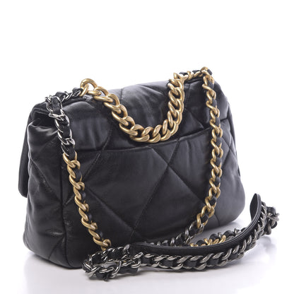 Chanel Goatskin Quilted Medium 19 Flap Black 3 of 14