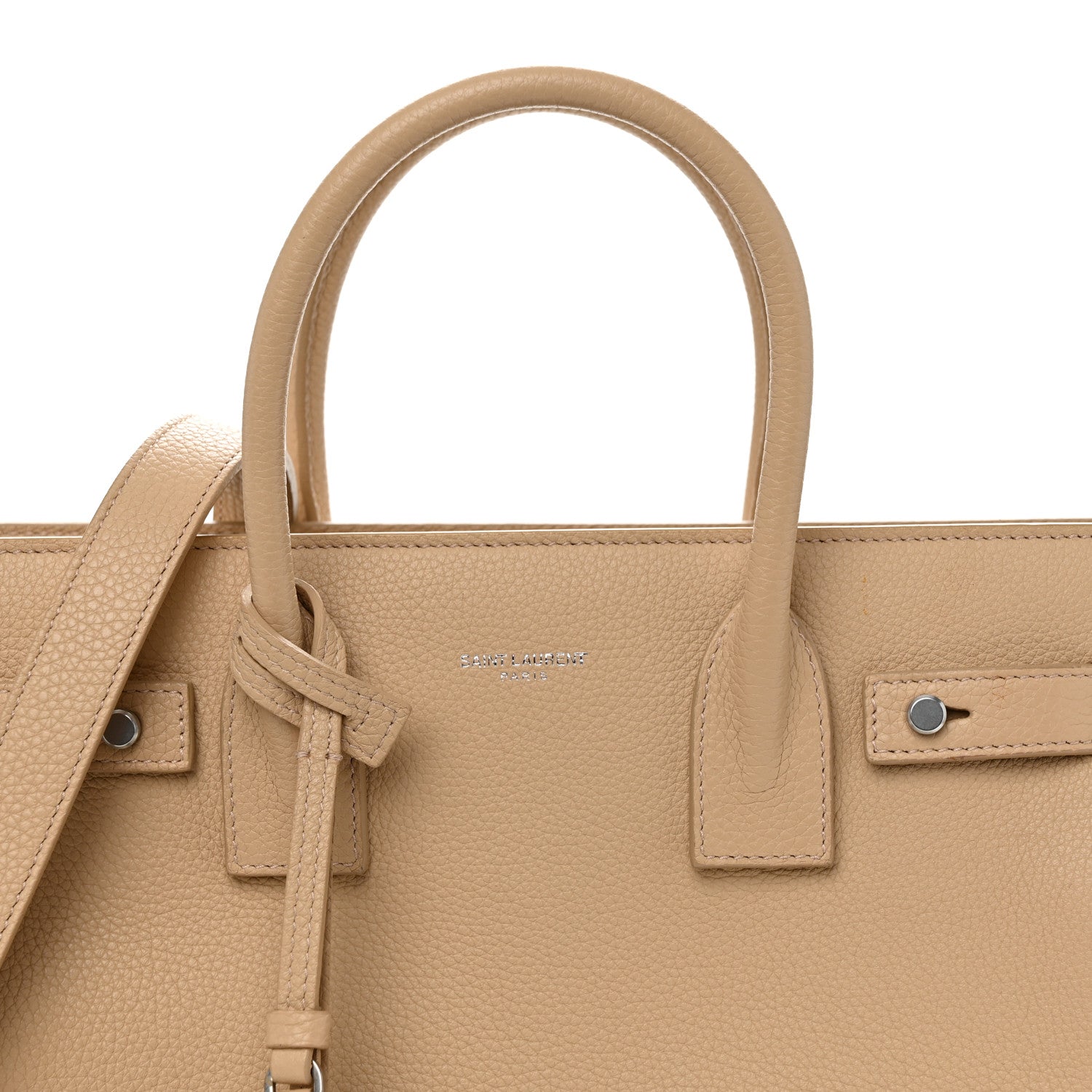 Saint Laurent Grained Calfskin Baby Supple Sac De Jour Beige 9 of 12