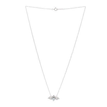 Tiffany Platinum Diamond Aquamarine Paper Flowers Firefly Pendant Necklace 2 of 4
