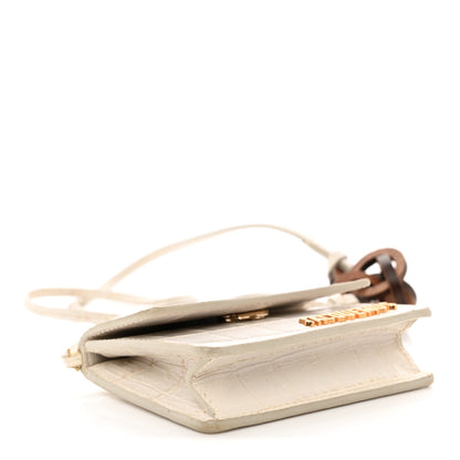 Jacquemus Calfskin Crocodile Embossed Le Riviera White 4 of 11