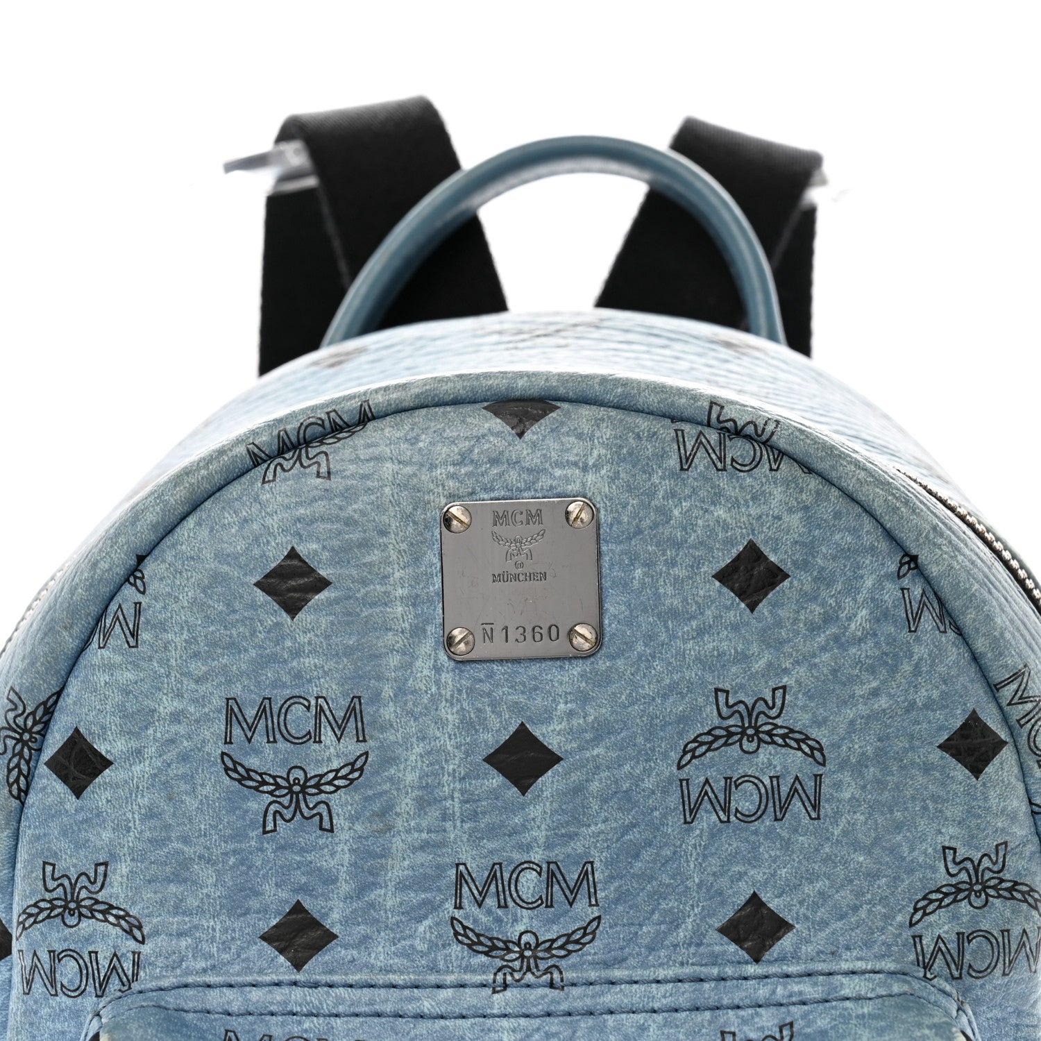 MCM Visetos Side Stud Mini Stark Bebe Boo Backpack Blue 7 of 12