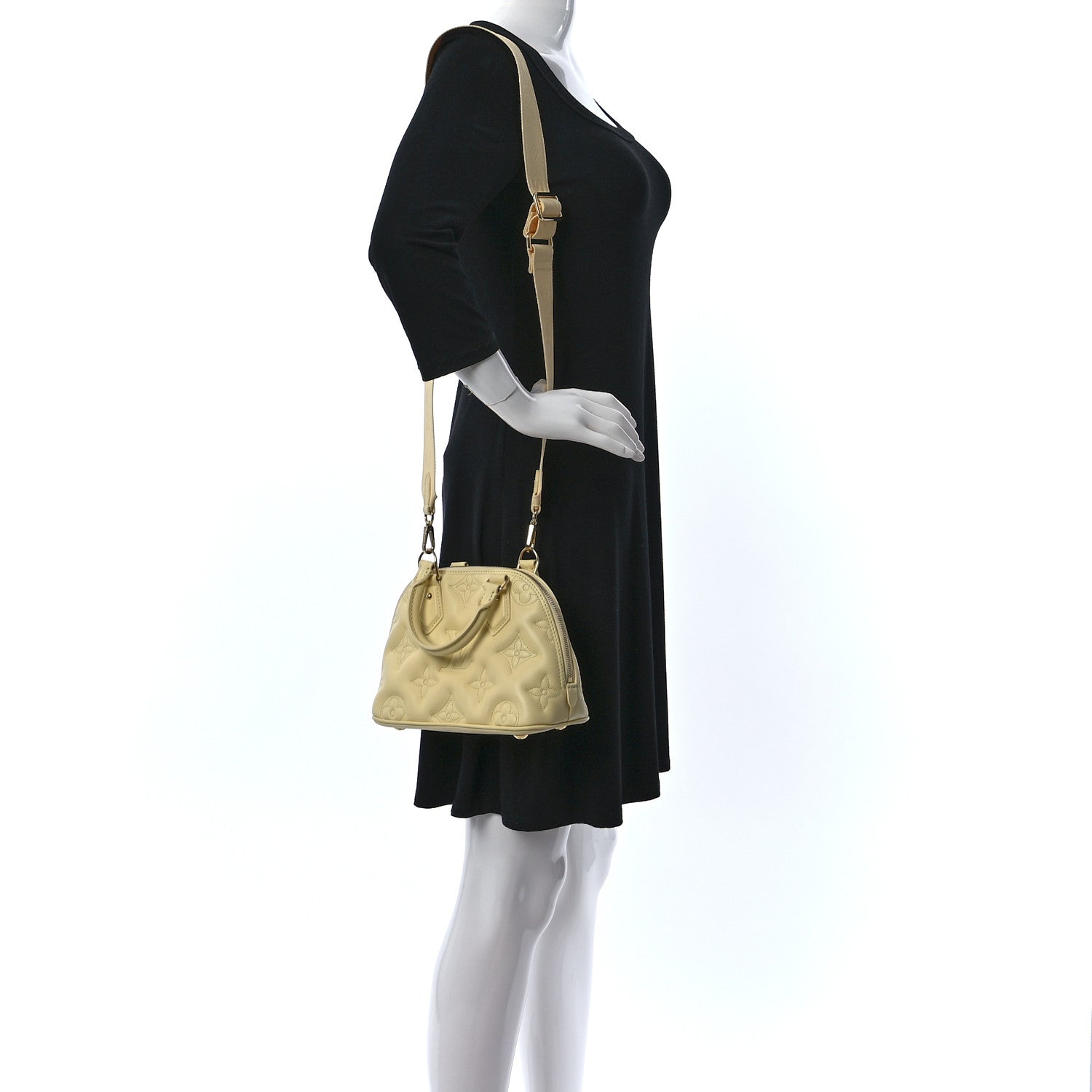 Louis Vuitton Calfskin Bubblegram Alma BB Banana 2 of 8
