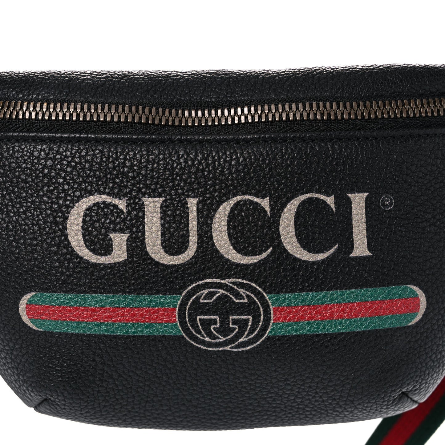 Grained Calfskin Small Logo Belt Bag Black