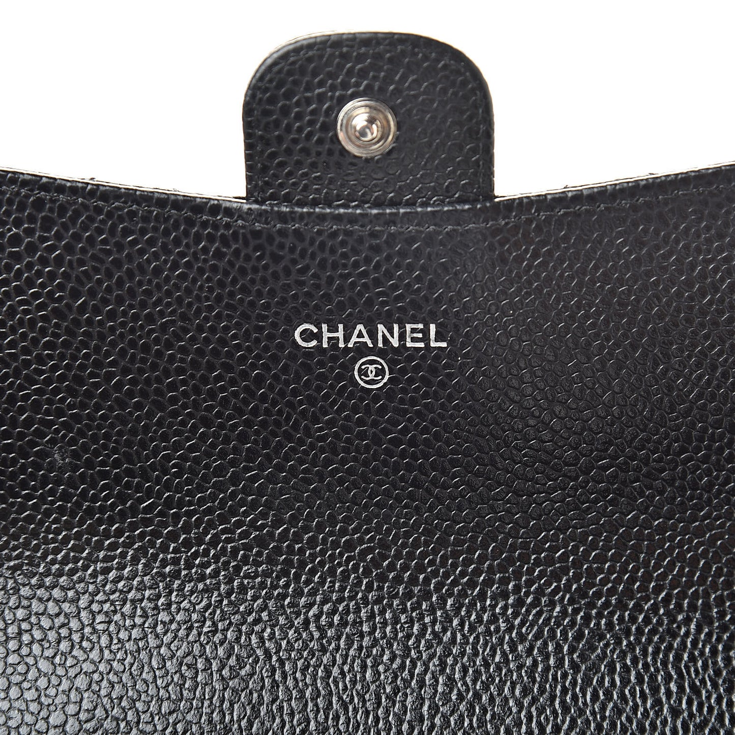 Caviar Quilted Large Flap Gusset Wallet Black