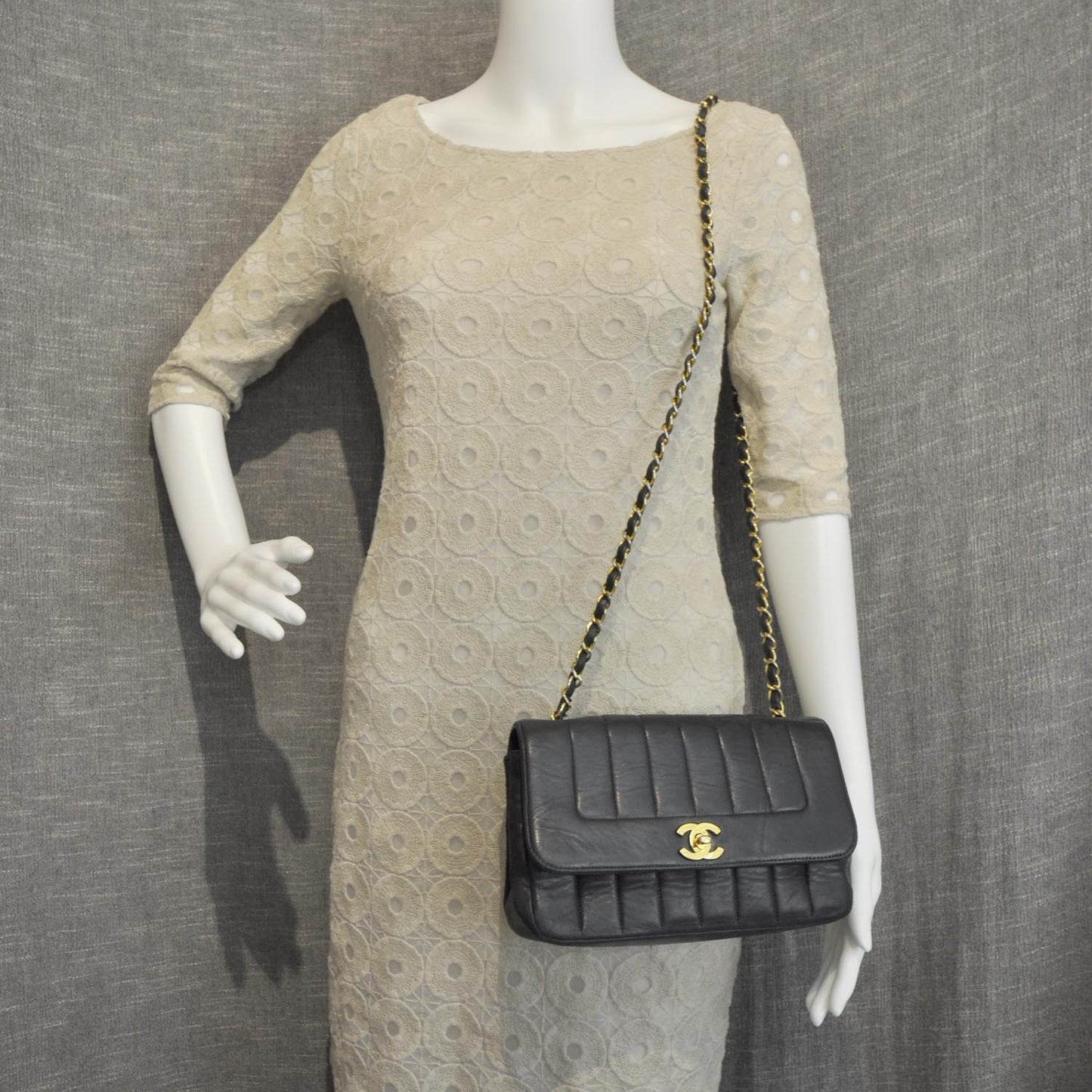 Lambskin Quilted Small Flap Black GHW