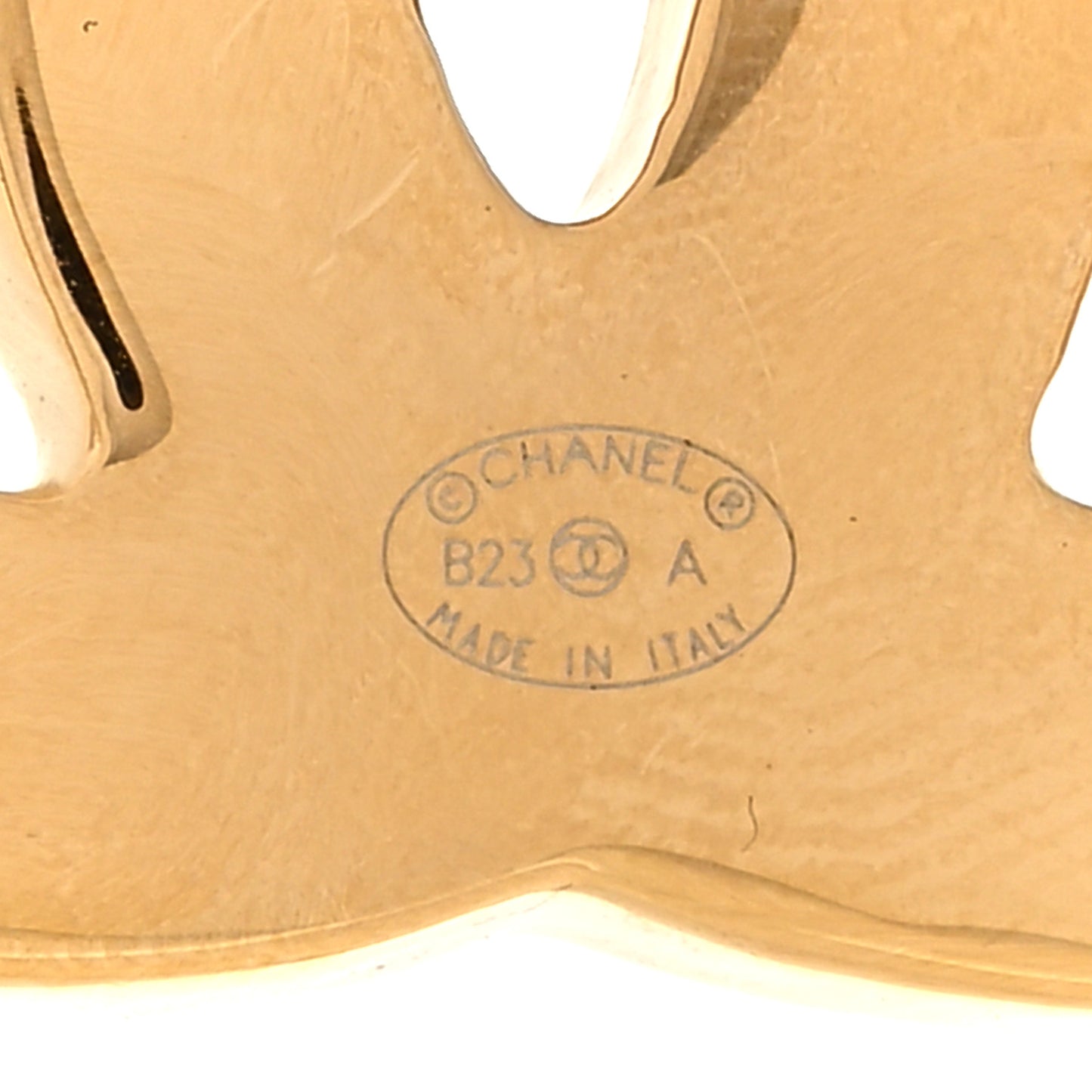 Metal Resin CC Clip On Earrings Gold Orange Black