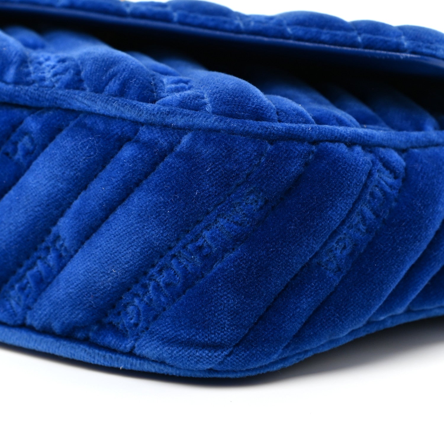 Balenciaga Velvet Logo Matelasse BB Chain Wallet Blue 8 of 11