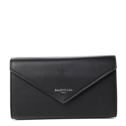 Balenciaga Calfskin Papier Money Zip Around Wallet Black 1 of 9