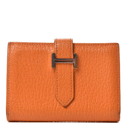 Hermes Chevre Mysore Mini Bearn Wallet Orange 1 of 6