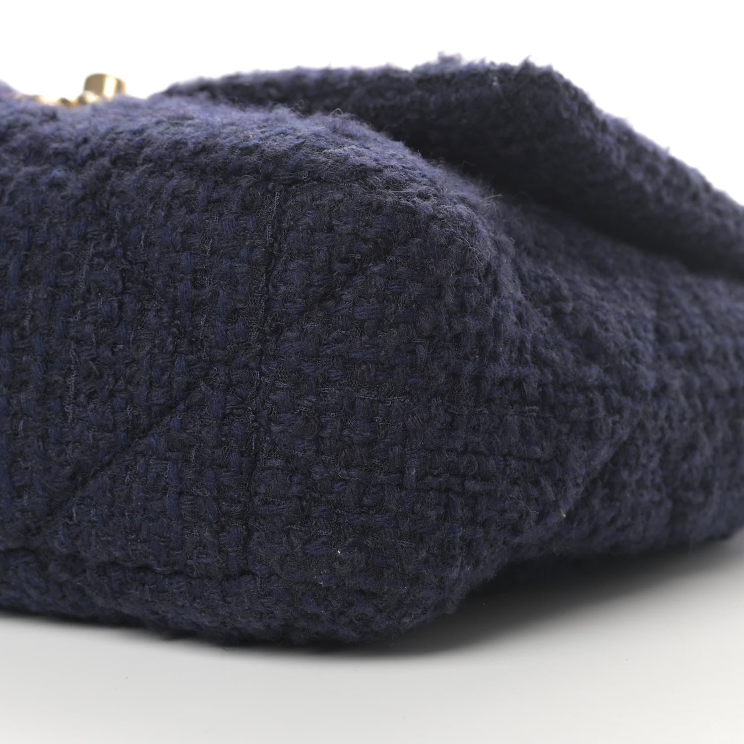 Chanel Tweed Quilted Large Chanel 19 Flap Navy Blue 11 of 12