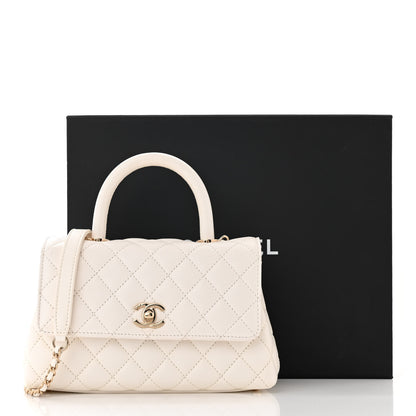 Chanel Caviar Quilted Mini Coco Handle Flap White 11 of 11