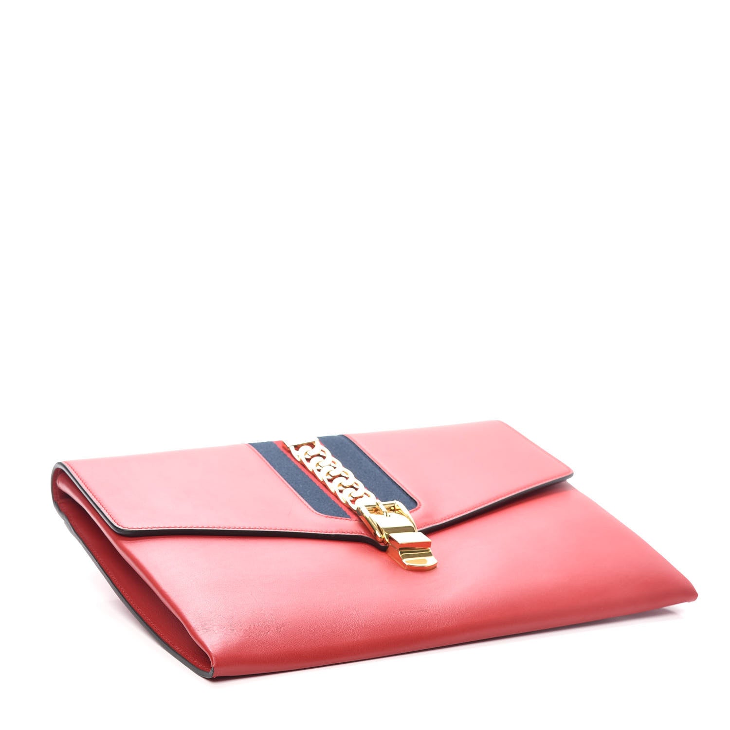 Gucci Calfskin Maxi Sylvie Clutch Red 4 of 6