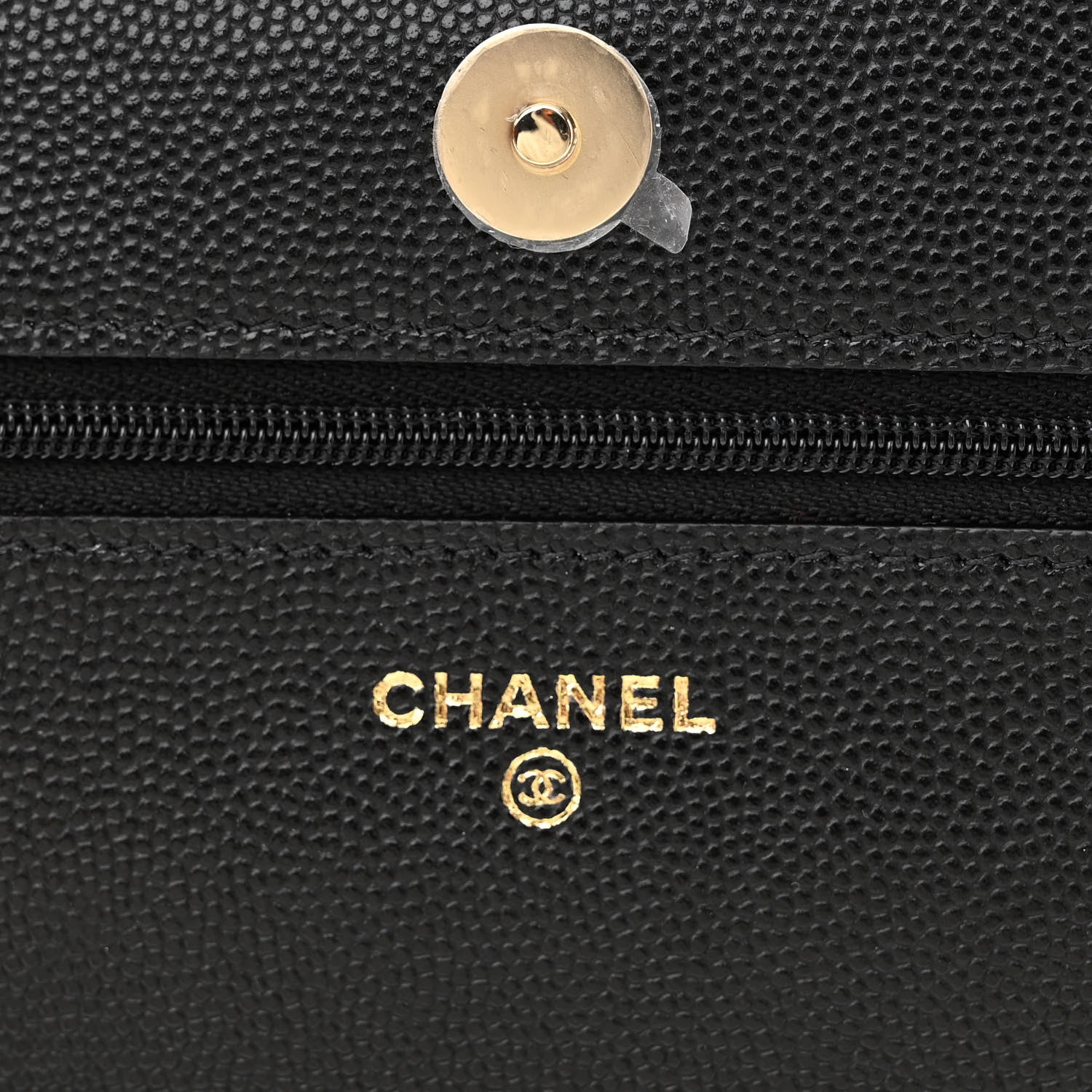 Chanel Caviar Quilted Crystal Enamel CC Wallet On Chain WOC Black 6 of 12