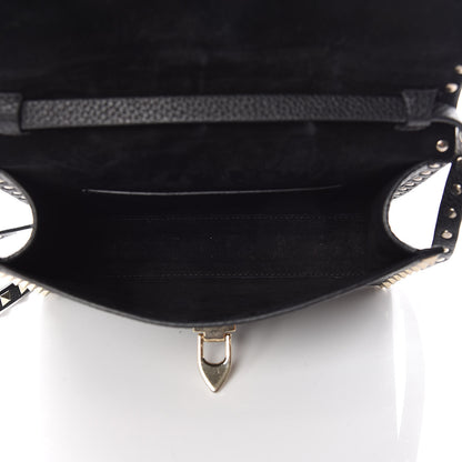 Valentino Garavani Pebbled Calfskin Medium Rockstud Flip Lock Crossbody Bag Black 5 of 10