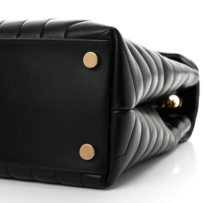 Saint Laurent Calfskin Y Quilted Monogram Large Loulou Chain Satchel Black 10 of 11