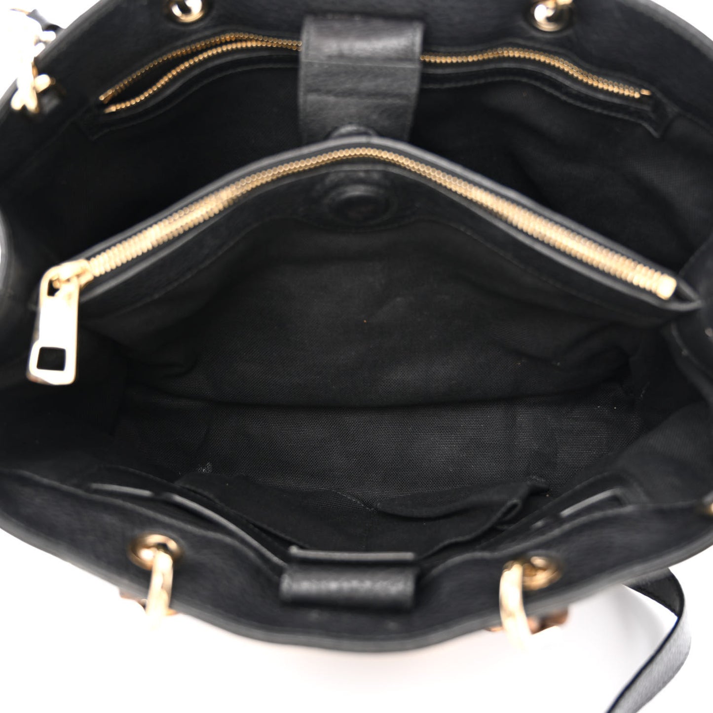 Pebbled Calfskin Medium Bamboo Shopper Tote Black