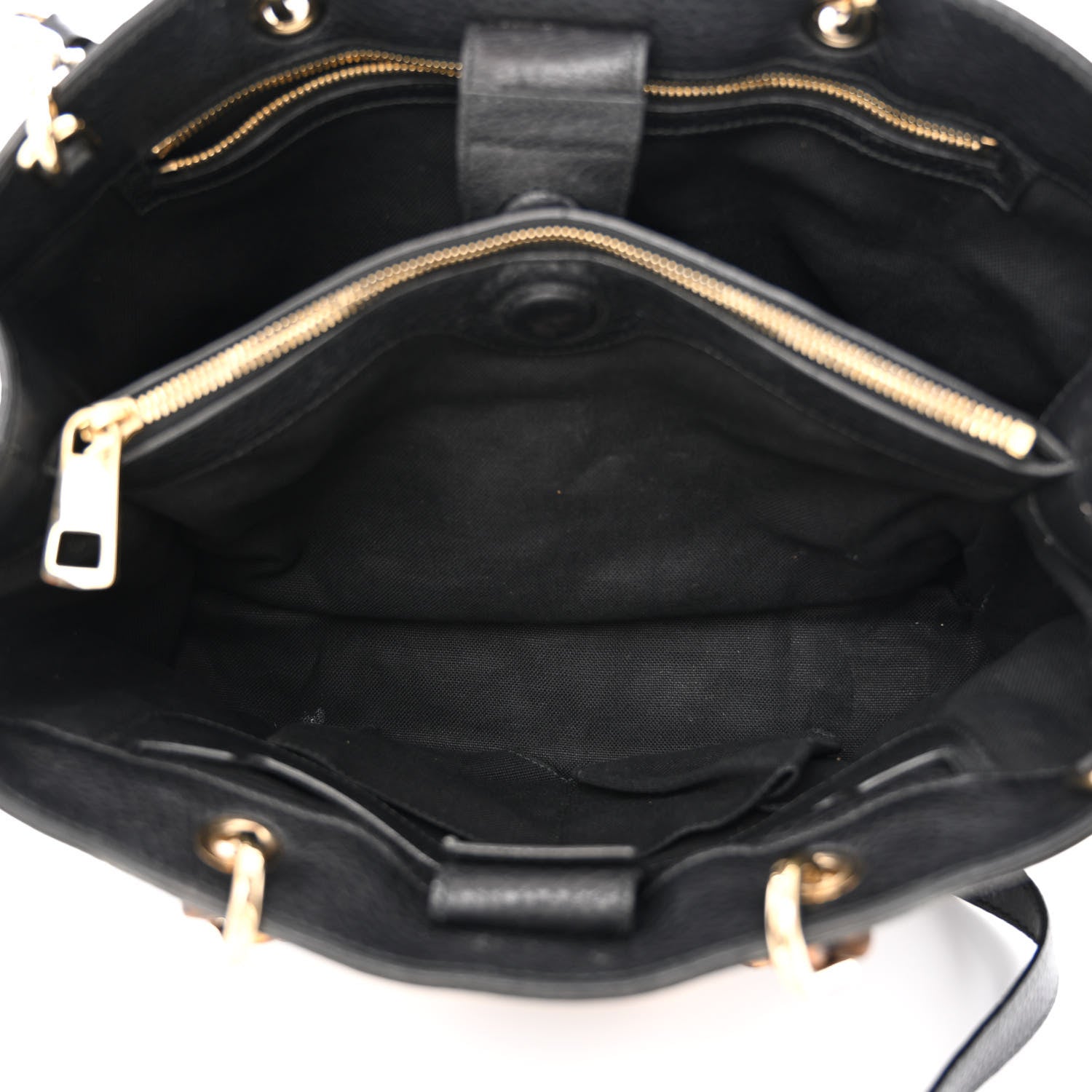 Gucci Pebbled Calfskin Medium Bamboo Shopper Tote Black 6 of 20