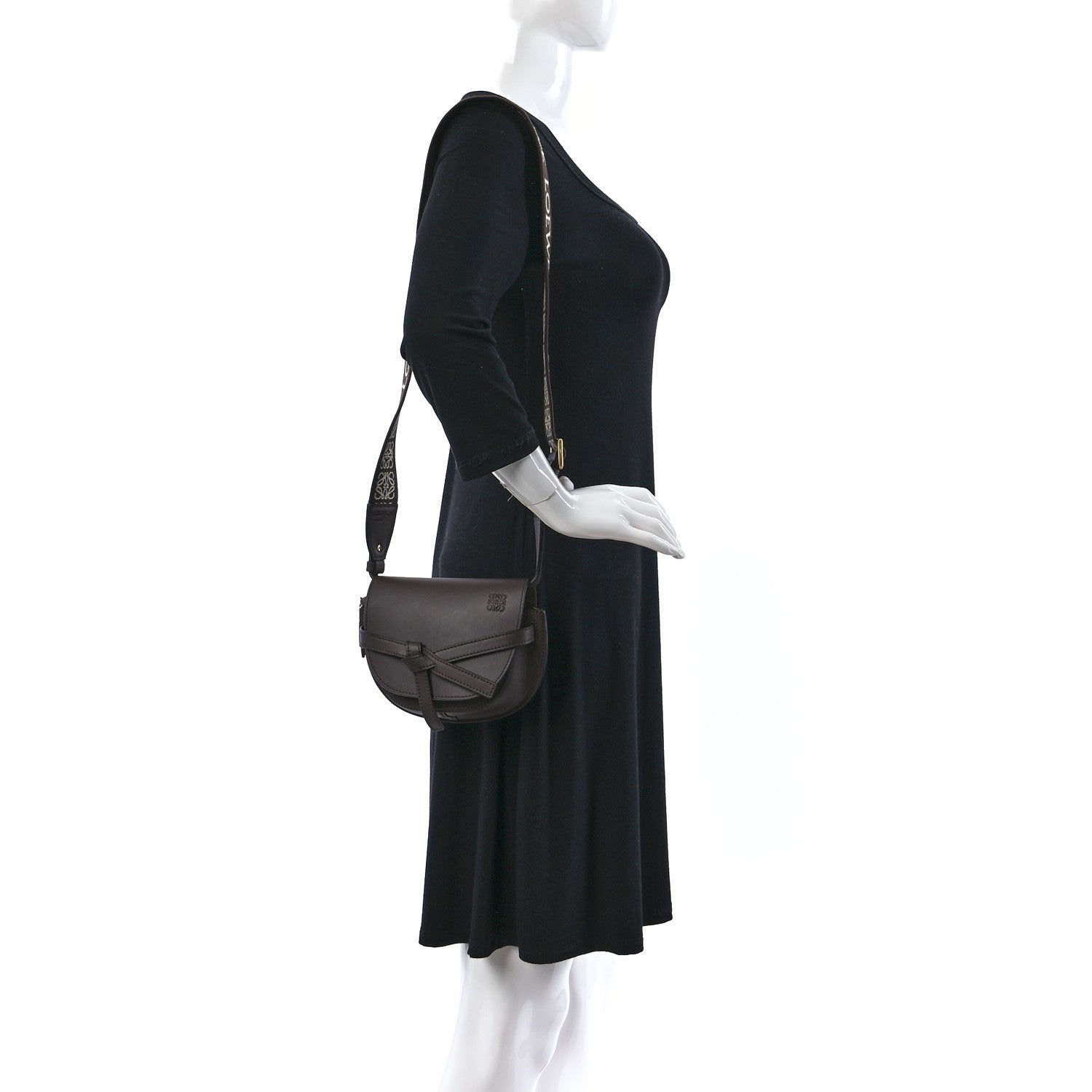 Loewe Calfskin Jacquard Mini Gate Dual Bag Chocolate 2 of 9
