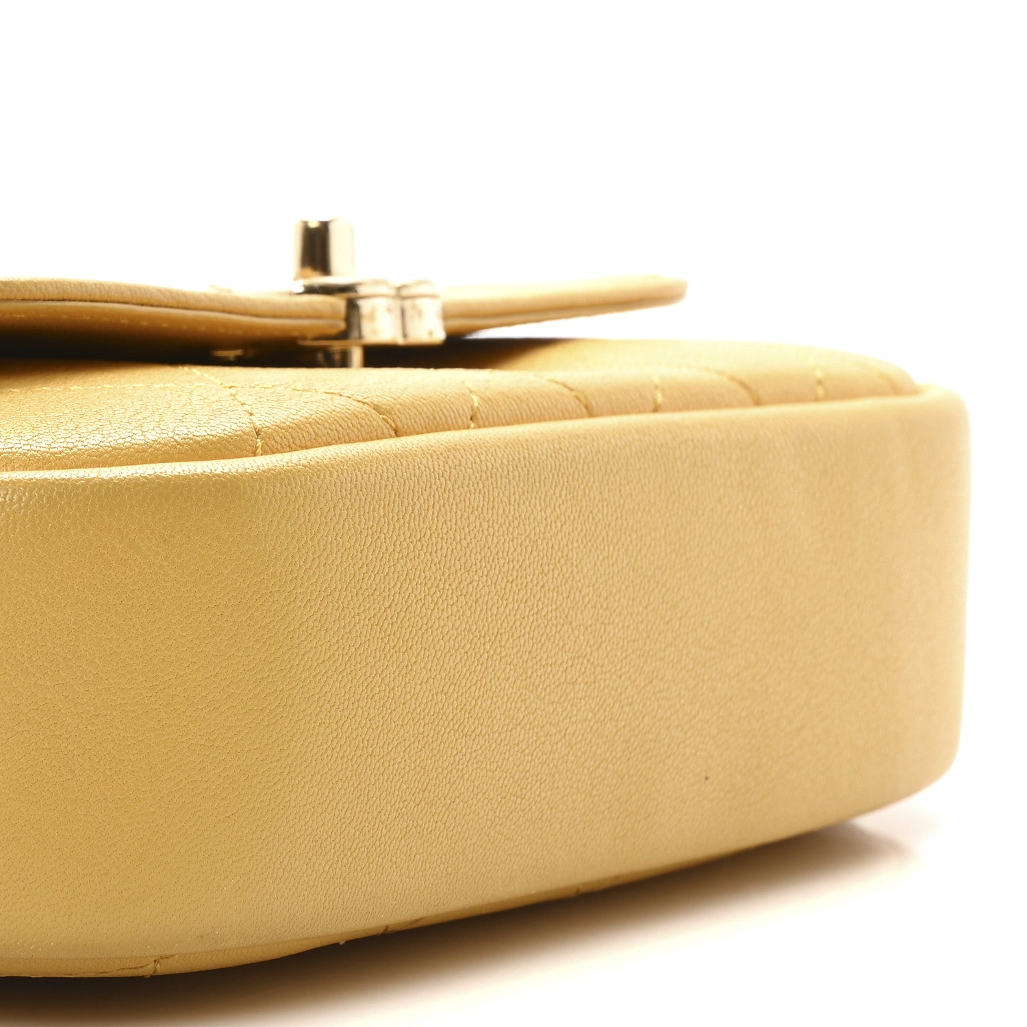 Chanel Goatskin Stitched Casual Trip Single Flap Yellow 9 of 10