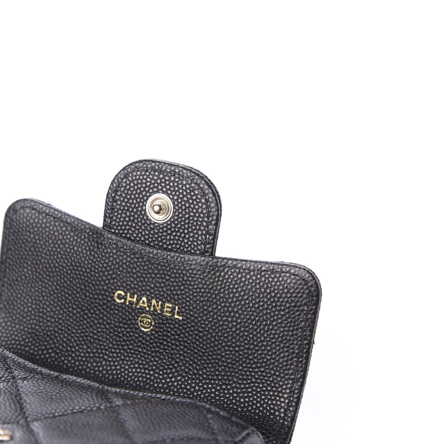 Caviar Quilted Mini Chain Belt Bag Black