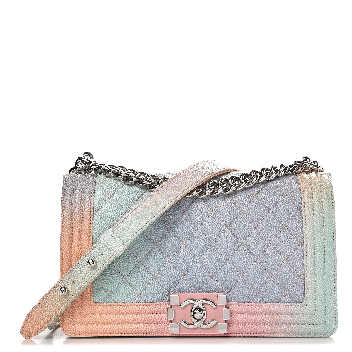 Chanel Caviar Quilted Medium Rainbow Boy Flap Multicolor 1 of 9