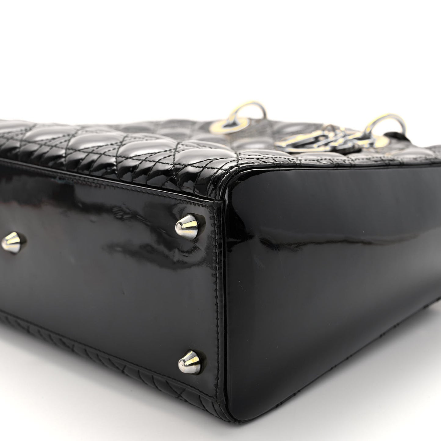 Patent Cannage Large Lady Dior Black