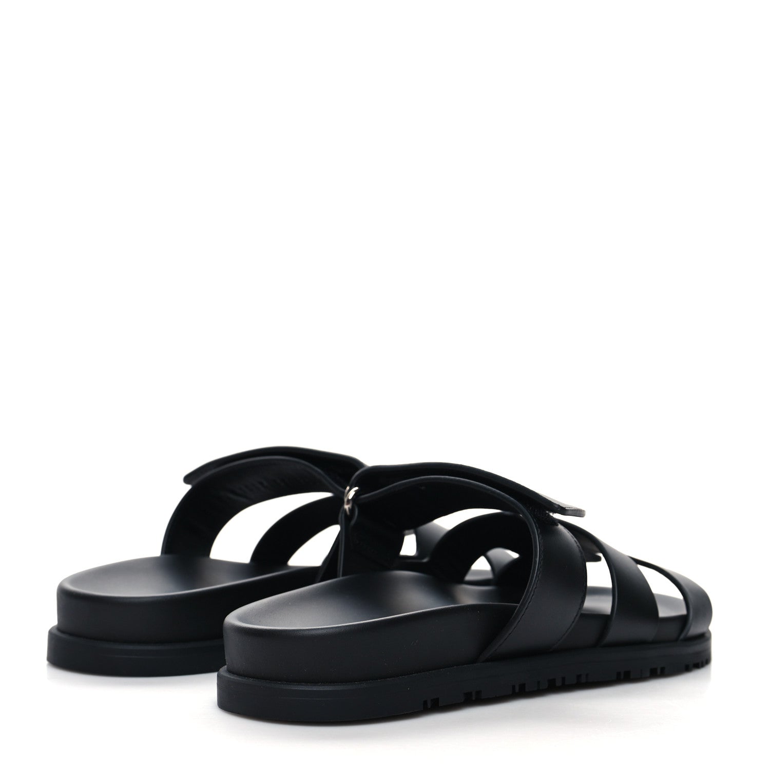 Hermes Calfskin Womens Chypre Sandals 37 Black 4 of 9