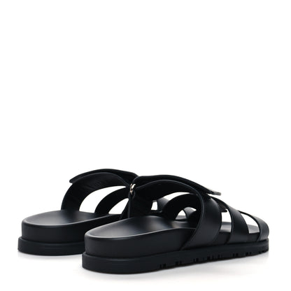 Hermes Calfskin Womens Chypre Sandals 37 Black 4 of 9